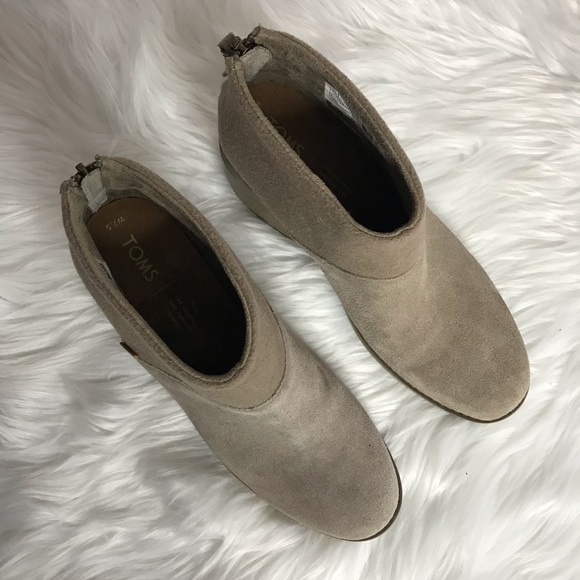 TOMS Two Tone Lacie Tan Ankle Booties SIZE 7.5 - Picture 4 of 12